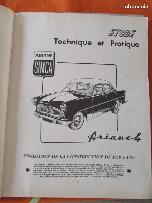 Revue technique auto SIMCA ARIANE 4 (image 1)