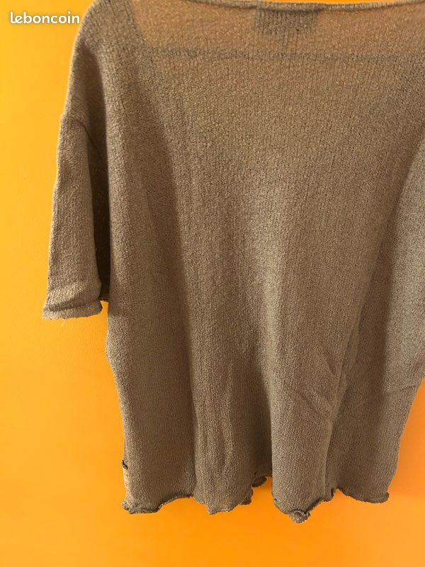 Pull manches courtes vert kaki (image 10)