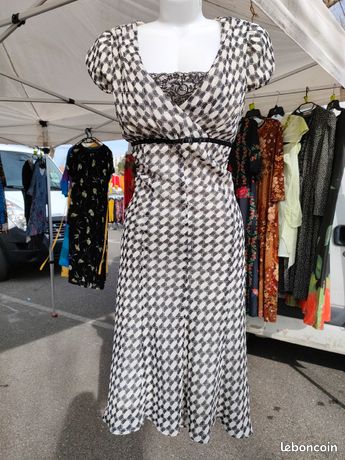 Grande robe élégante à manches courtes cérémonie/ cocktail/ mariage/ Déguisement de princesse/