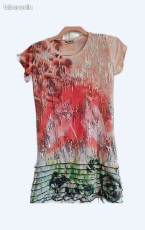 Haut Femme Avec Froufrous Couleur Crème - Taille S, Marque Krisp, Neuf Sans étiquettes