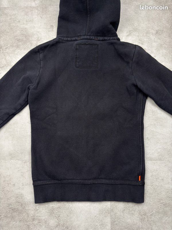 Sweat à capuche Superdry Essential Logo Full Zip noir intense