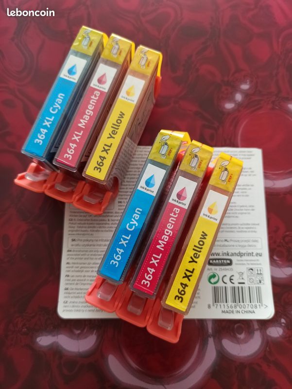 Lot De 4 Cartouches HP 364 XL Compatibles Avec Puces Installées - Pack Neuf