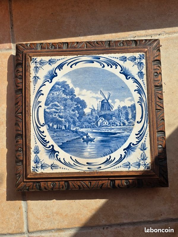 Dessous de plat faïence bleue (image 1)