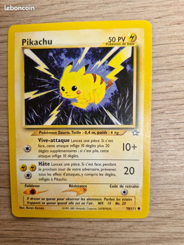 pikachu pokemon card 70/111 Pokemon Neo Genesis Pikachu #70/111 Trading Card (Signed by Jason Paig –  Rotterdam Comics main image 0