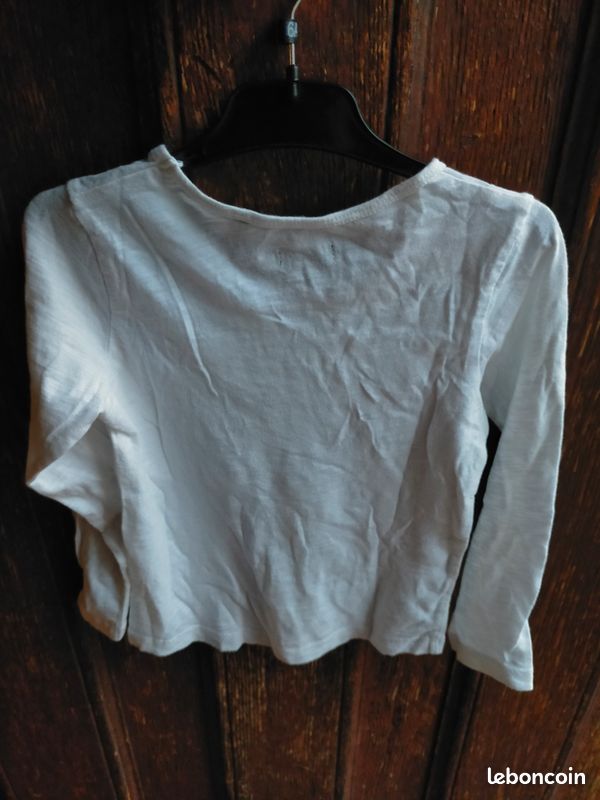T-shirt IKKS Taille 42 Blanc - Broderies Multicolores, Coton, Ajouré, Neuf Sans étiquettes