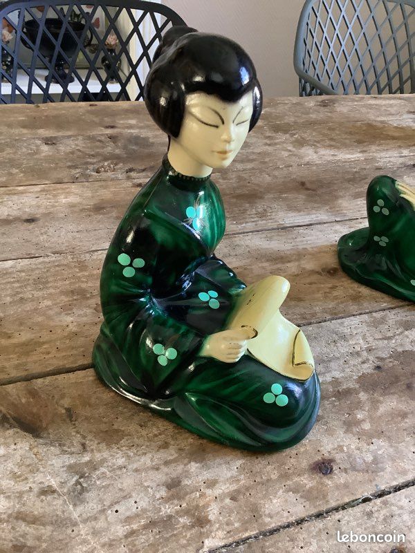 Paire de statues en Céramique signé Léo PAGLIAI 1950 (image 3)