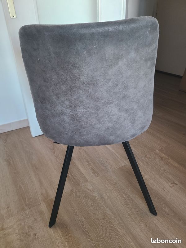 6 chaises velours gris (image 4)
