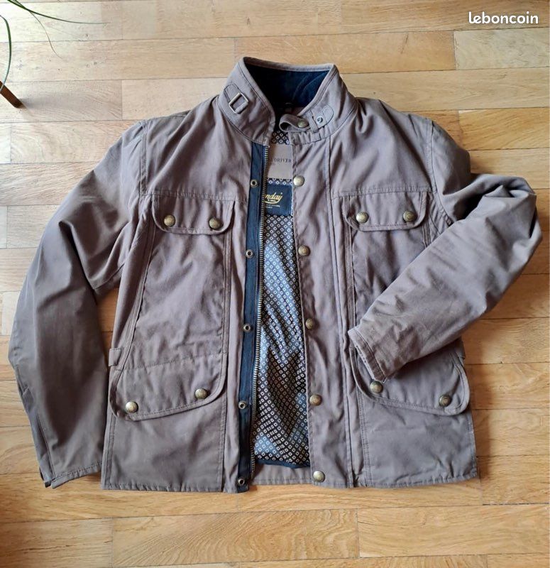 Veste Moto Veste Coton HuilÃ© Homme Veste Moto Blouson Coton Huilé