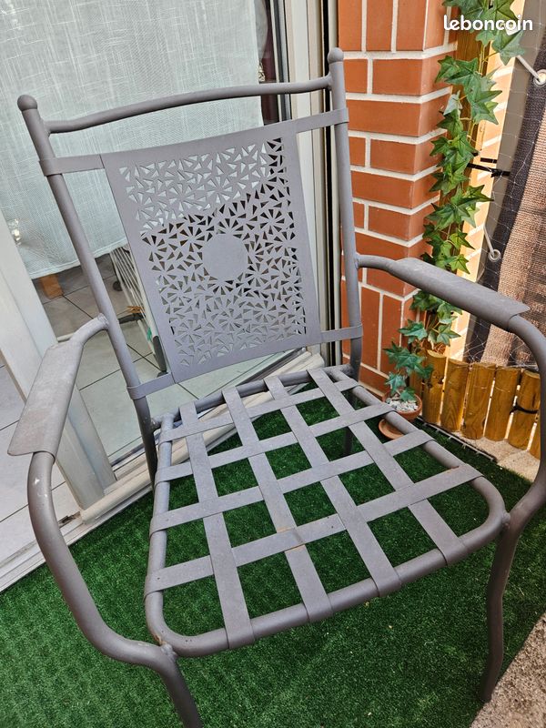 Table de jardin plateau mosaique + 4 chaises (image 4)