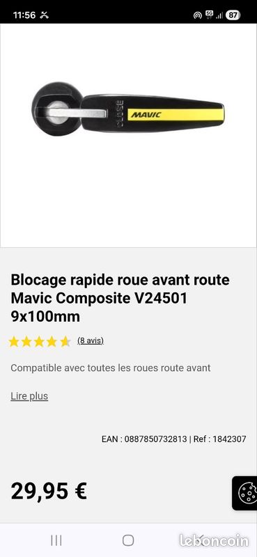 Mavic serrage attache rapide de roues avant et arrière en super état (image 10)