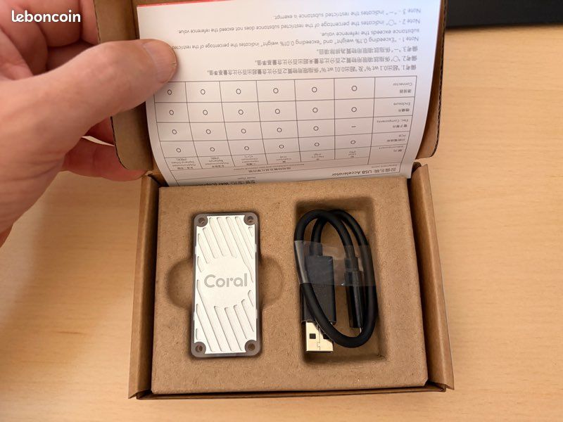 Google Coral USB Accelerator Edge TPU IA– Comme neuf – Facture + (image 3)
