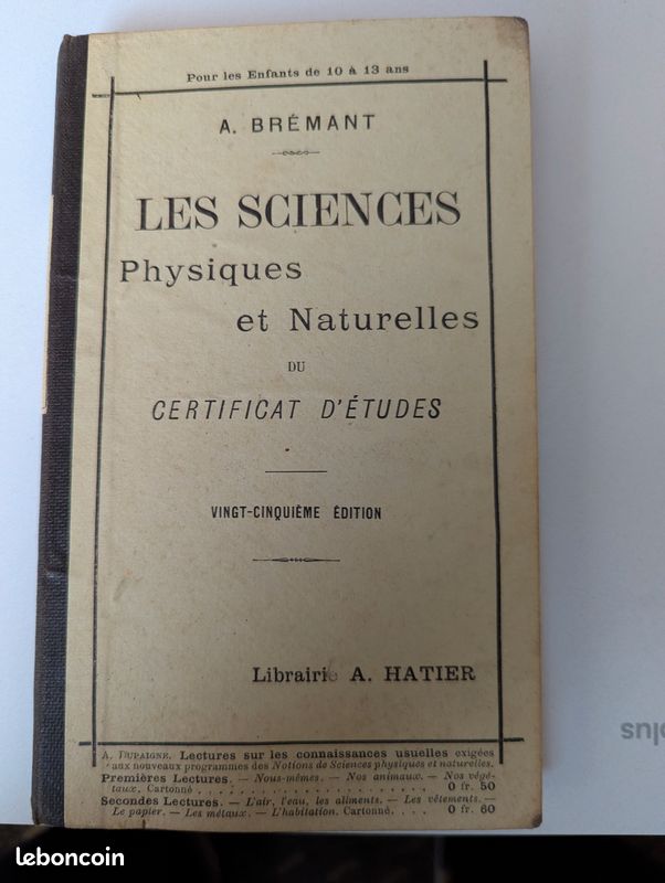Les sciences physiques et naturelles du certificat d'études (image 1)