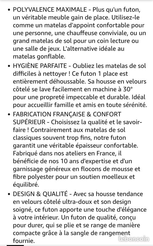 Matelas d'appoint futon (image 3)