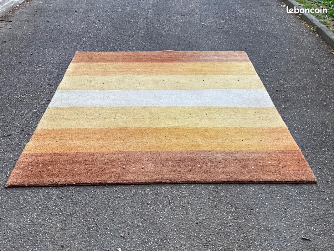 Tapis persan Gabbeh artisanal fait main en laine Inde 200x300cm (image 2)