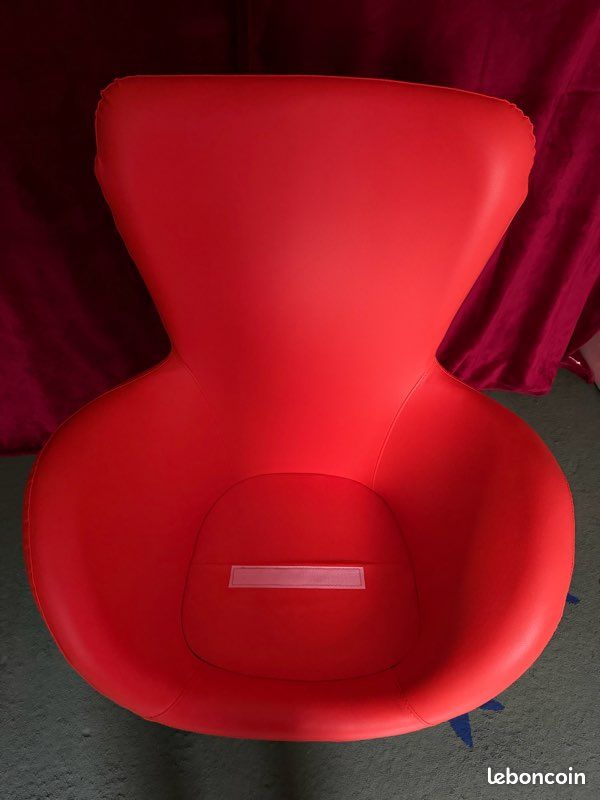 Fauteuil design vintage 1970 orange pivotant (image 4)