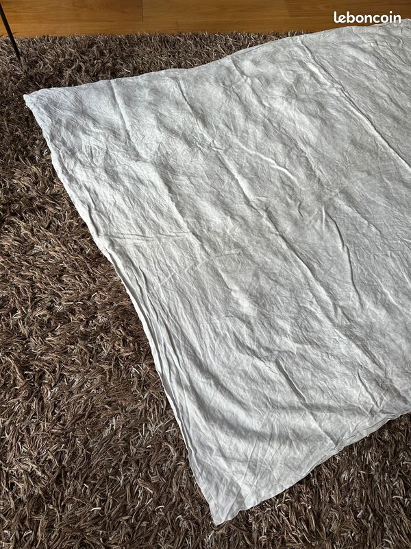 Nappe blanche vintage en coton 150x230 très bon état (image 5)