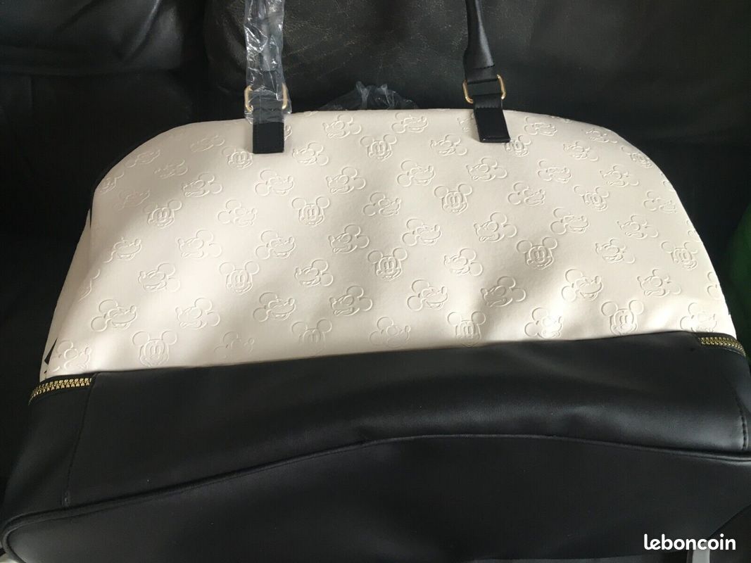 Splendide sac de voyage mickey disney noir et écru - le grand modèle Neuf Idée cadeau (image 4)