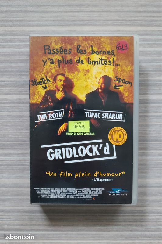 VHS Locative Gridlock'd en VOSTFR (Polygram Vidéo) avec 2Pac et Tim Roth (image 1)