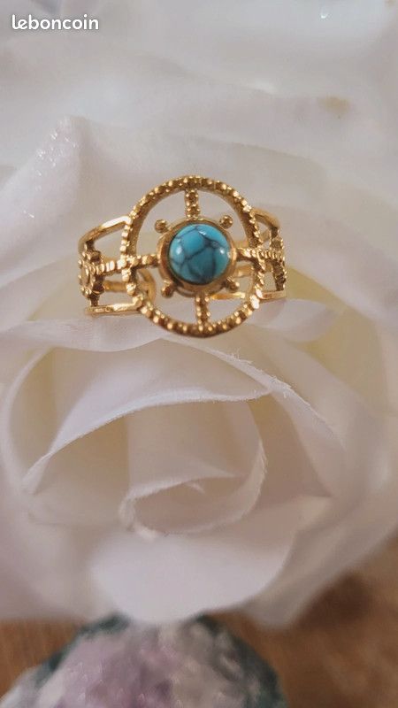 Bague doré pierre turquoise (image 2)