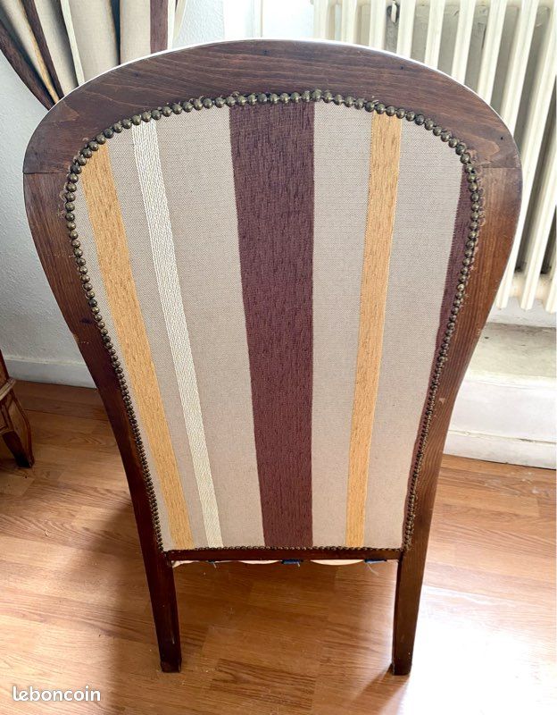 Fauteuil Voltaire ancien tapissé (image 5)
