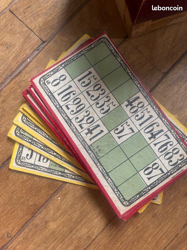 Jeu De Loto Ancien Des Années 40/50 - Boîte En Bois, French Bingo Game, état Correct