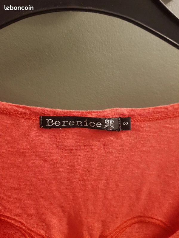 Robe droite Berenice rouge en lin, à porter droite ou ceinturée. Comme neuve (image 2)