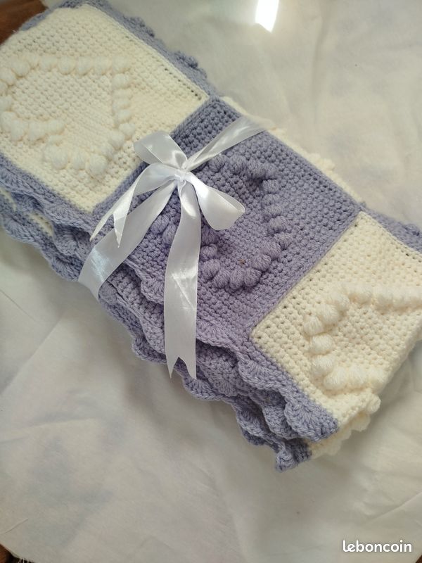 Couverture bébé crochet à la main (image 3)