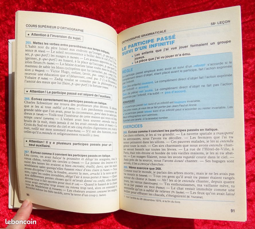 BLED COURS SUPÉRIEUR d'ORTHOGRAPHE - Grand format RELIÉ 4ème 3ème BEP Classiques Hachette 1987 – Langue française, écrit - bases principales et inchangées de l'orthographe (image 14)