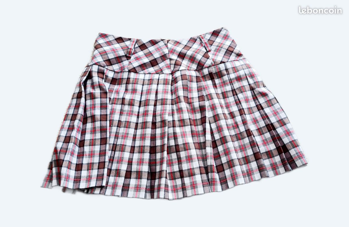 AOXQ Jupe plissée Taille Haute Femme Mignonne Douce Dame Mini Jupe à Carreaux Femme 04_S