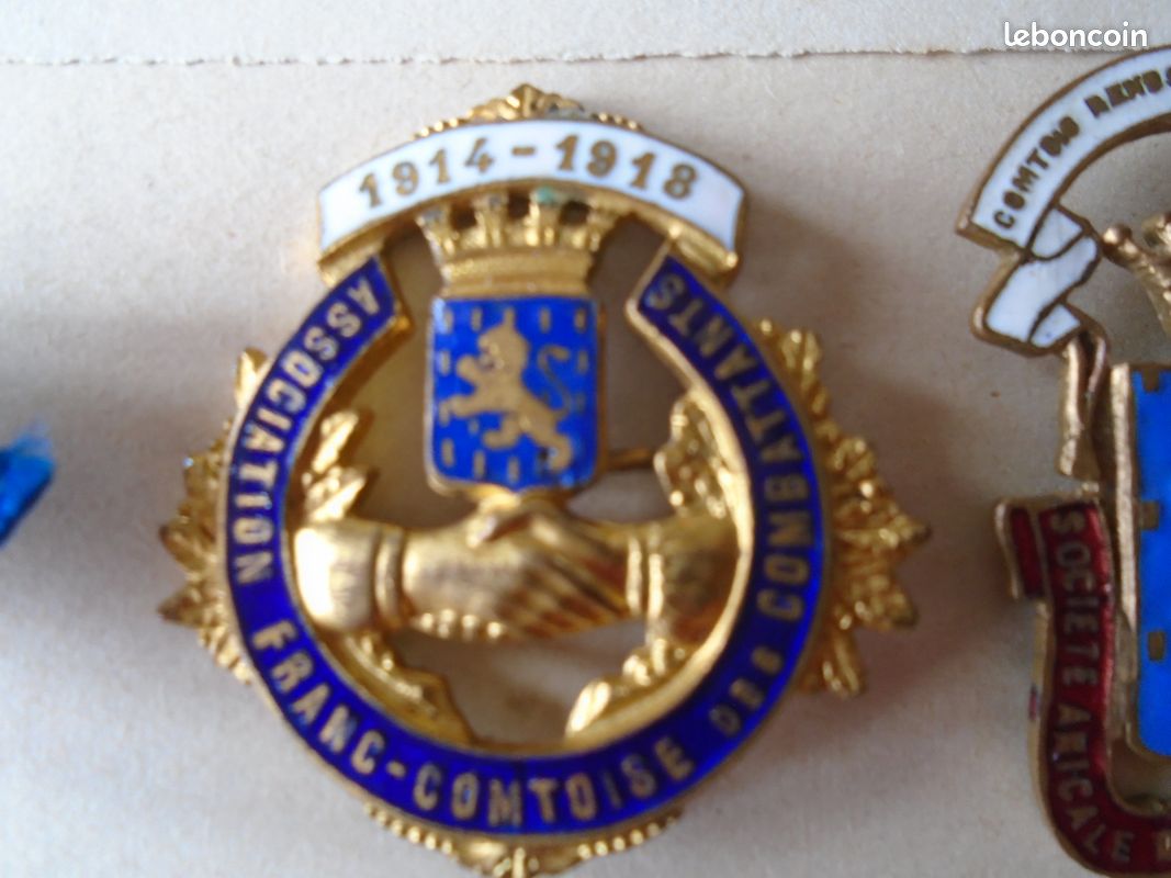 BG8443 - INSIGNE BADGE ANCIENS COMBATTANTS 1914-18 JEUNES SOLDATS DE RILLE