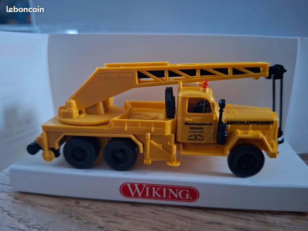 Camion Grue Wiking HO 1/87 Magirus Uranus THW - Modèle 24694 Neuf En Boîte (1989)