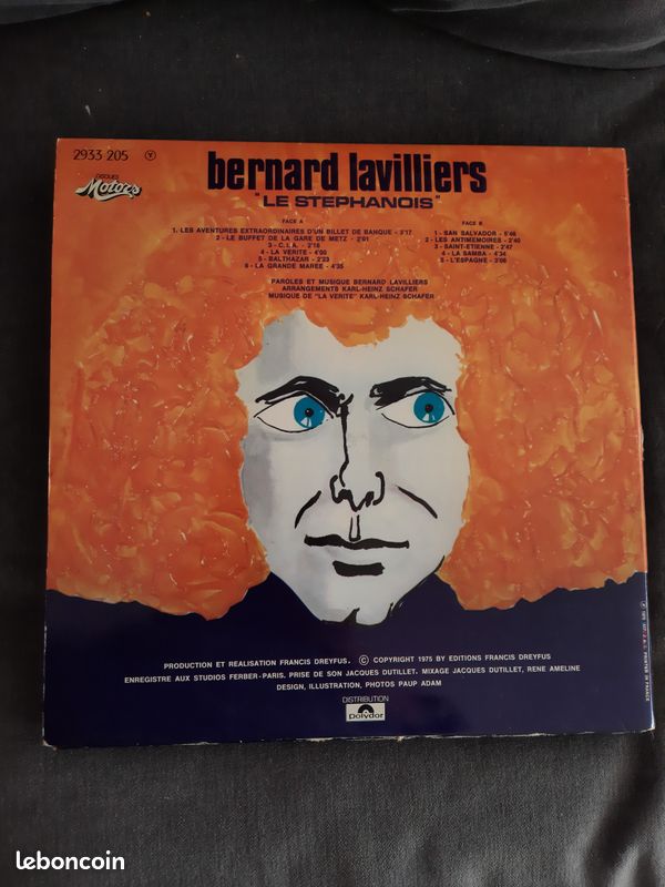 Disque vinyle 33 tours Bernard Lavilliers (image 1)