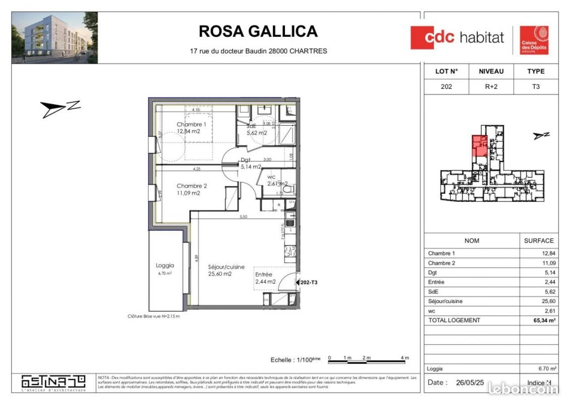 Appartement a louer chartres - 3 pièce(s) - 65 m2 - Surfyn