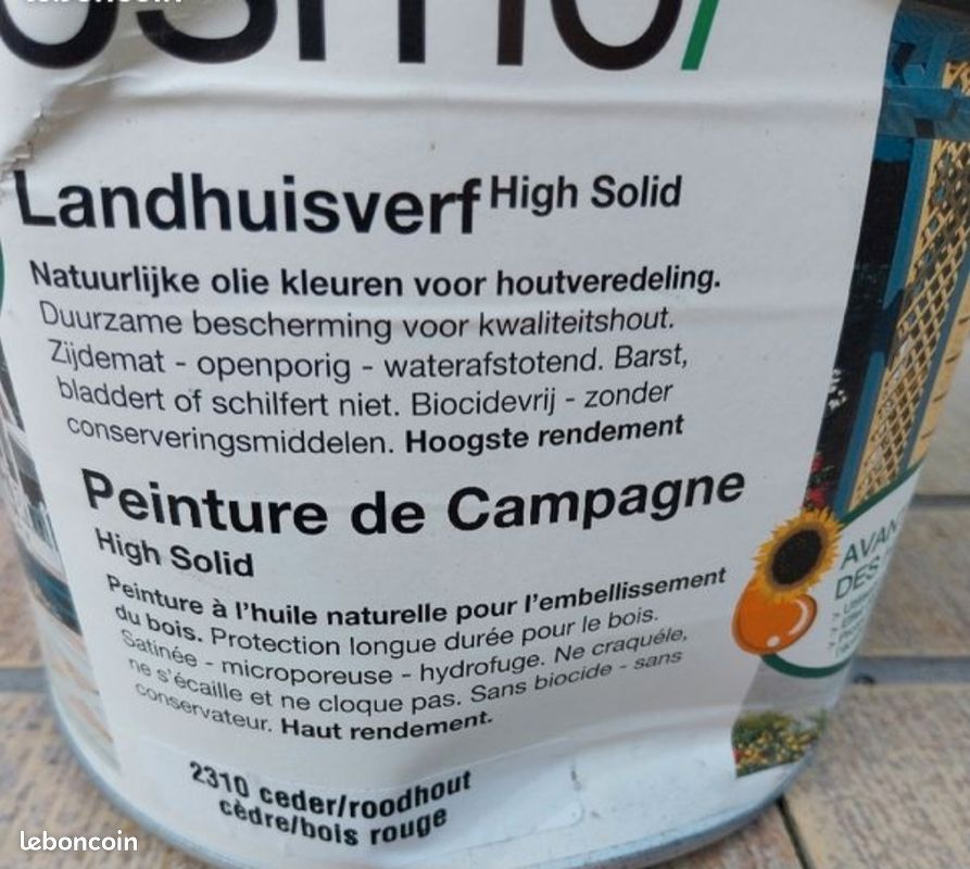 Peinture de campagne OSMO à l'huile naturelle cèdre rouge (image 3)