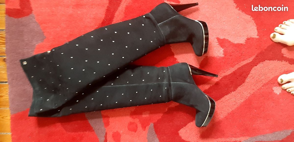 Cuissardes cuir velours daim et cuir verni André Studio (image 3)