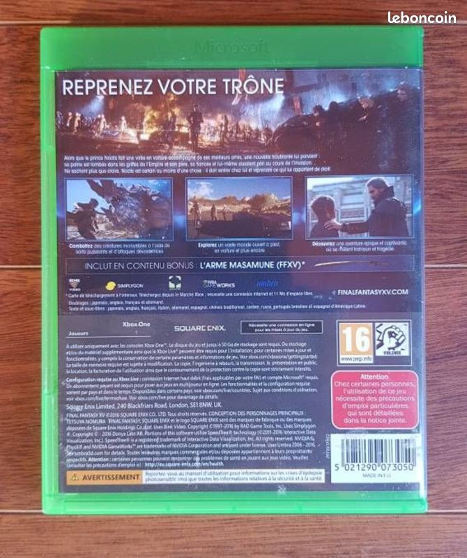 Jeu FINAL FANTASY XV XBOX ONE (image 2)