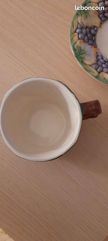 1 tasse et sa soucoupe en barbotine (image 4)