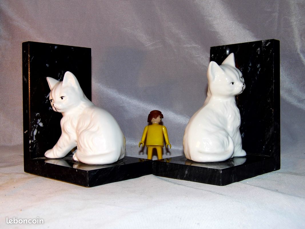 Figurine Chat Support De Livre Décorative - Style Art Déco, 17 Cm, Marron, En Polyrésine, Neuf