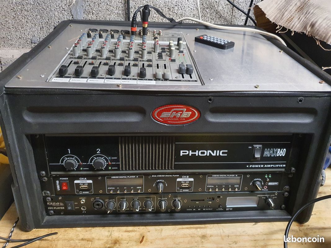 Sono en rack ABS 250 watts + PC Portable + 2 Enceintes 250 Watts (image 1)