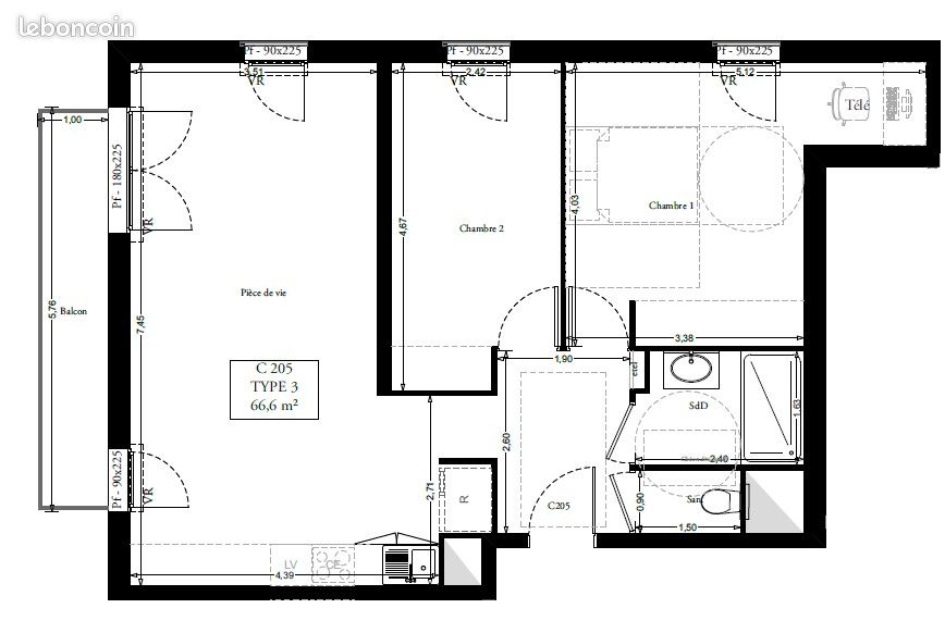 Appartement 3 pièces 66 m² · à Clermont · 66 m² · 850 €/mois