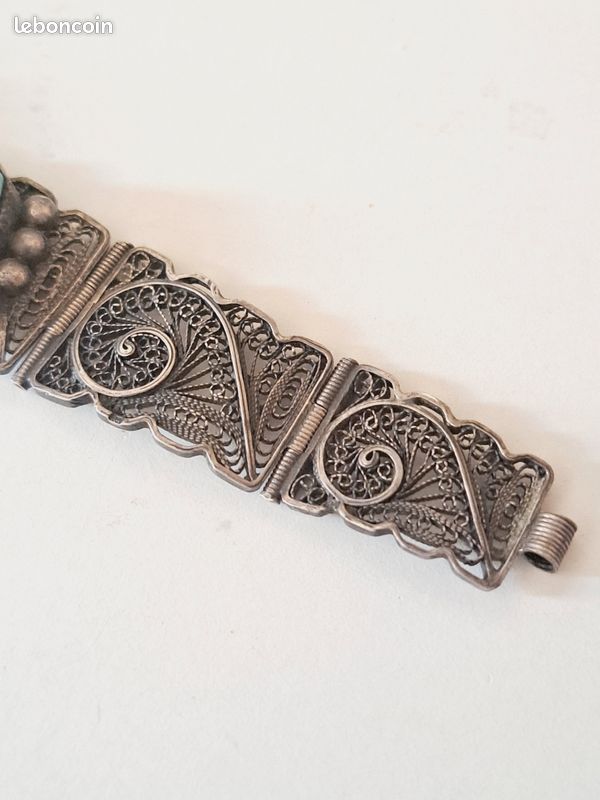 Bracelet Jonc égyptien En Argent 925 - Sans Fermoir - Taille Ajustable - Occasion