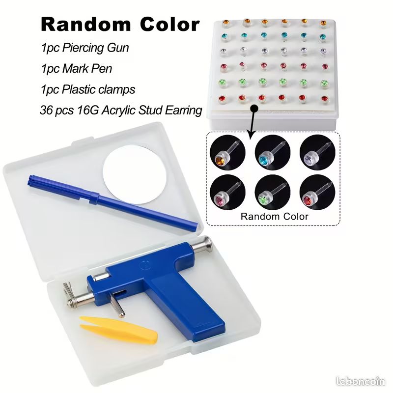 Kit de percage oreille pistolet avec 36 clous pierre couleur neuf (image 4)