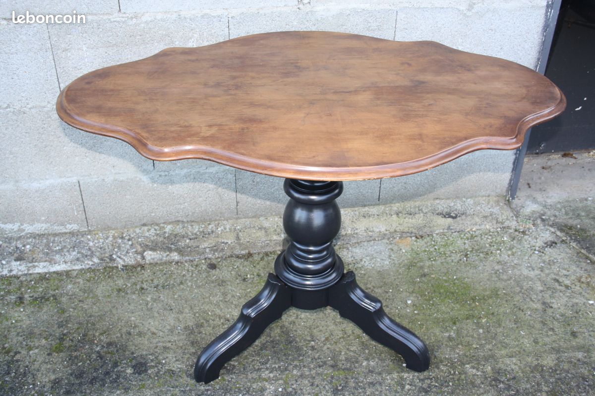 Table violon noir bois ancien vintage (image 1)