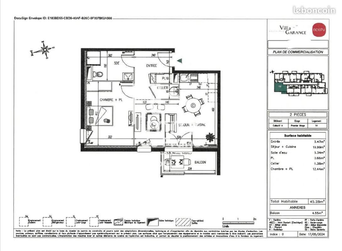 Appartement 2 pièces 45 m² · à Bonchamp-lès-Laval · 45 m² · 580 €/mois