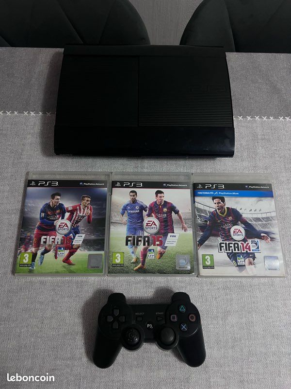 🎮 PS3 Super Slim 500 Go + 3 Jeux FIFA + Accessoires (image 1)