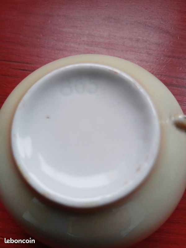 Service complet à café - thé porcelaine fine orange blanc (image 5)