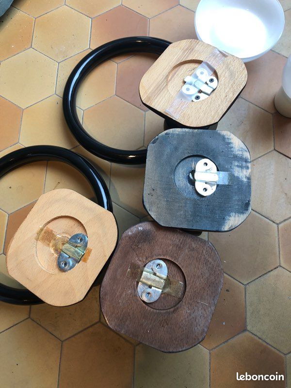 Ensemble portes serviettes et gobelet laqué noir pour salle de bain (image 2)