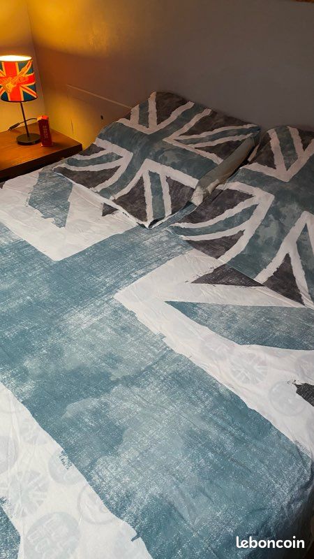 Housse de couette 2 personnes réversible drapeau anglais (image 2)
