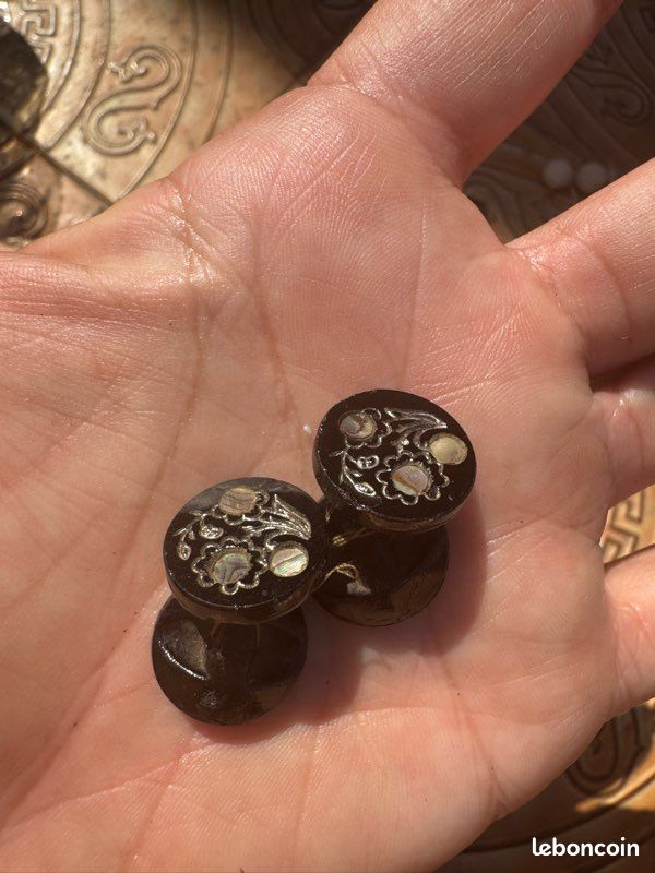 Lot De Boutons Anciens En Verre Noir Des Années 1930 - Occasion Bon état - Mercerie Vintage