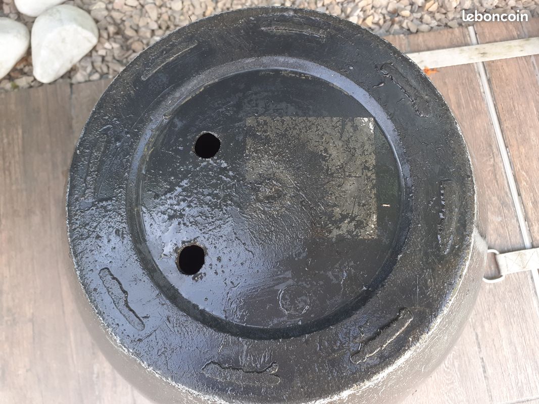 Grand pot de fleurs noir effet pierre 34x38cm (VENDU SEUL SANS PLANTE) (image 6)
